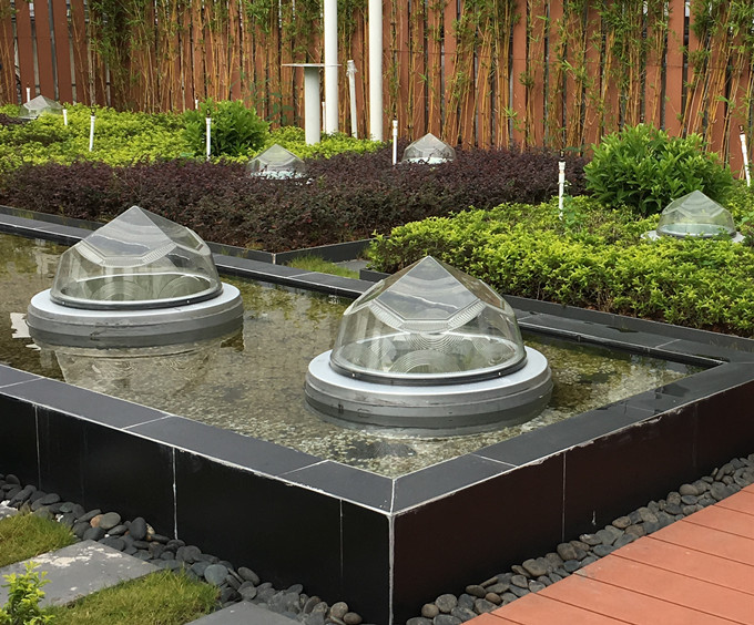 白天的导光管采光系统室外效果图 白天的导光管采光系统室外效果图